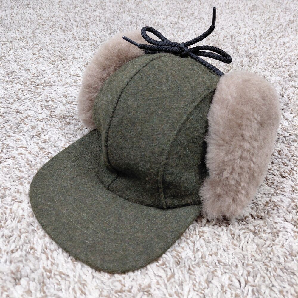 Filson Double Mackinaw Wool Cap Hat Mens Small Forest Green Earflaps